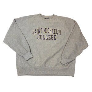 Vintage St Michaels College Champion Reverse Weave Gray Crewneck Sweatshirt XL